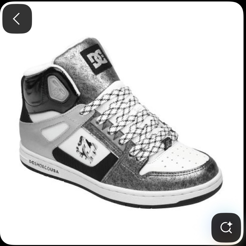 DC Women's High-Top Sneakers - Silver and Black Size 8 ( mint condition )